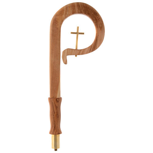 Olive wood crozier with cross 3