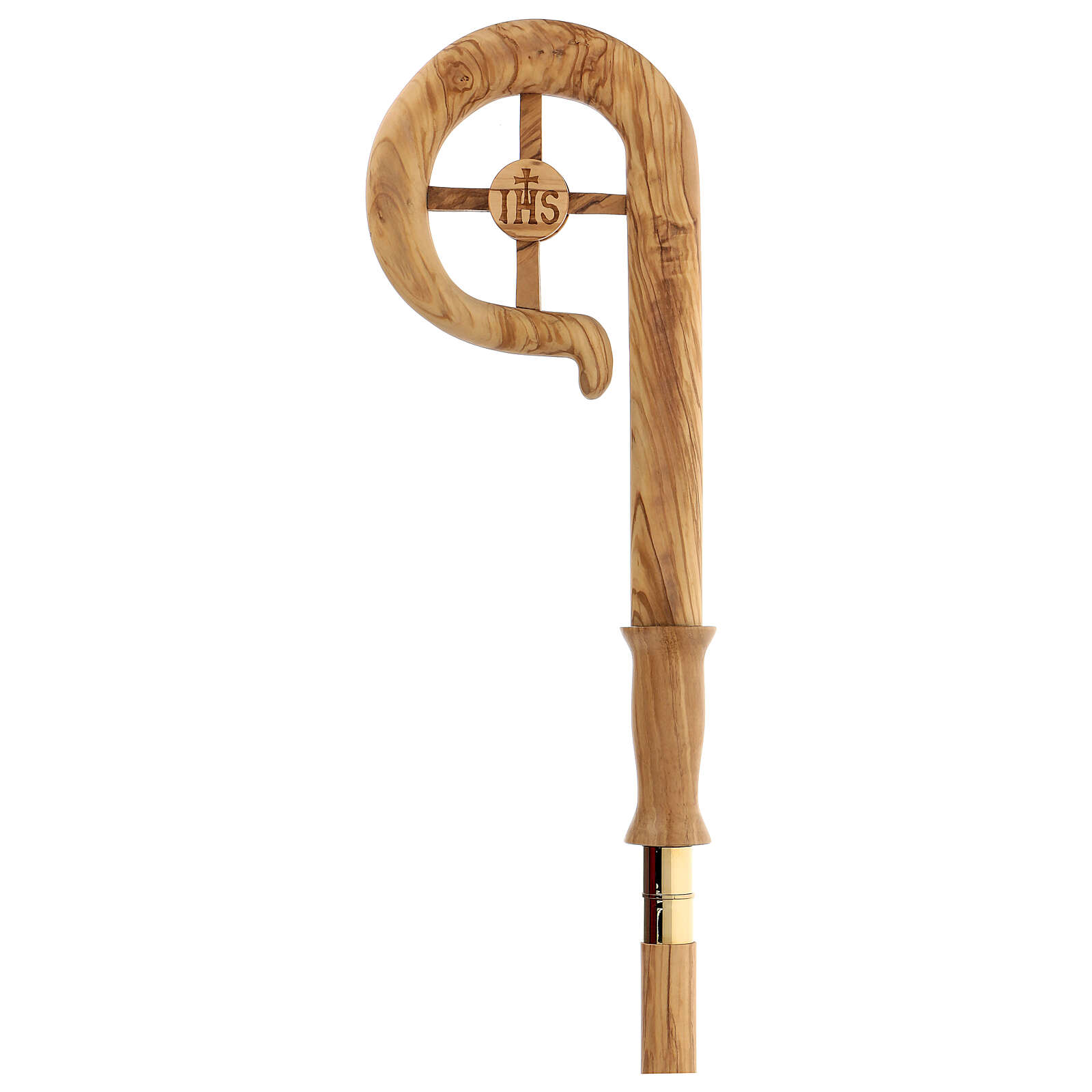 Olive wood crozier with cross and IHS online sales on