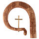 Crosse pastorale bois olivier d'Assise vieilli croix métal s2