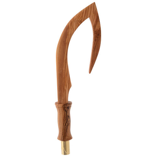 Olive wood crozier with metal parts 3