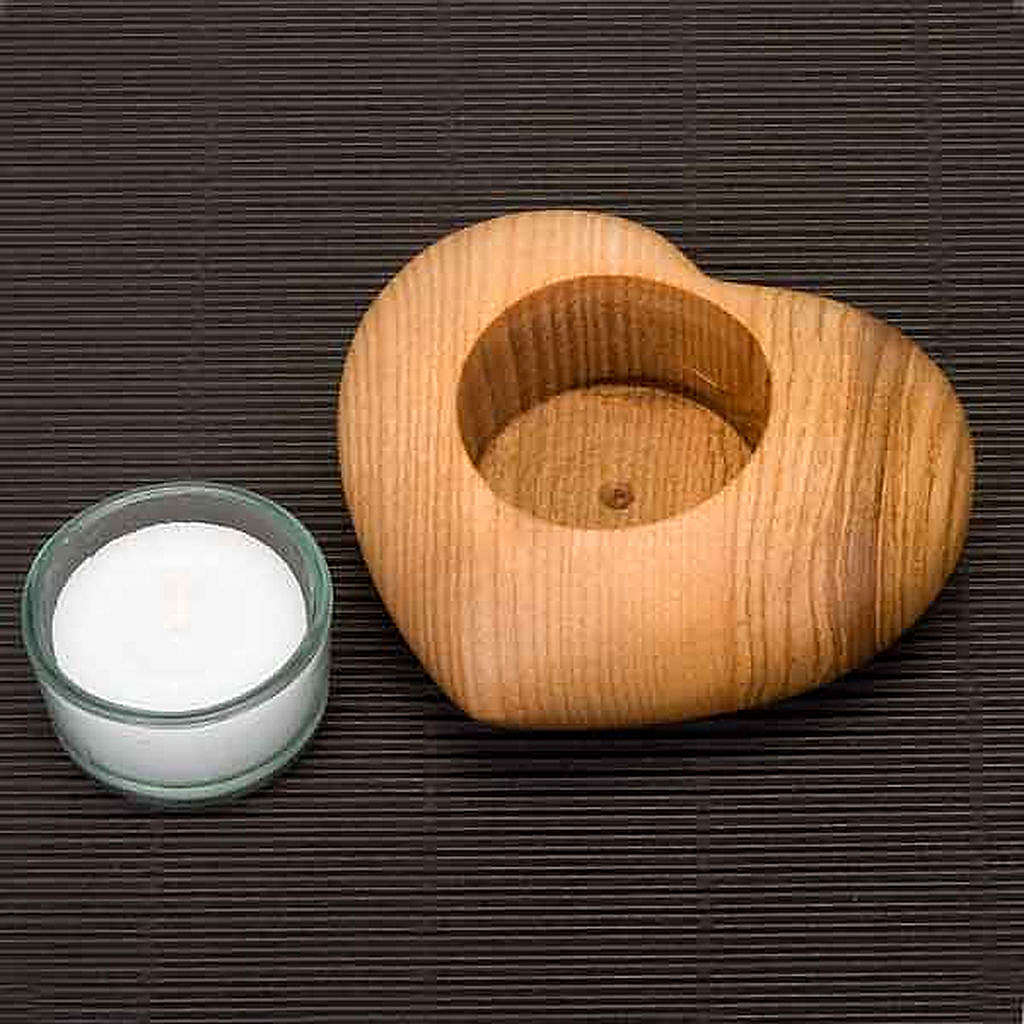 Wooden heart candle-holder | online sales on HOLYART.co.uk