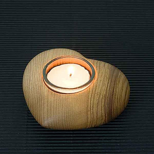 Wooden heart candle-holder 2