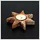 Olive wood candle-holder 7 point star s2