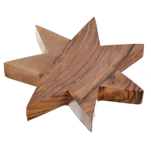 Chandelier en bois d'olivier , étoile 7 pointes 3