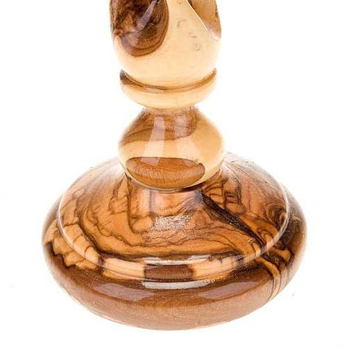 Olive wood simple candle-holder 2