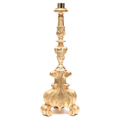 Candlestick in wood, gold leaf 1