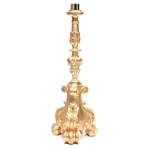 Candlestick in wood, gold leaf 4