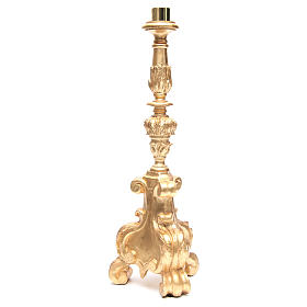 Candlestick in wood, gold leaf
