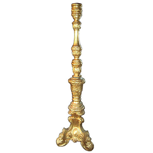 Kerzenleuchter aus Hols mit Blattgold 160cm 1