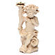 Candle holder with angels, natural wax Valgardena wood s3