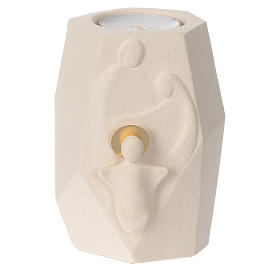 Candle with nativity in clay by Centro Ave, 11cm