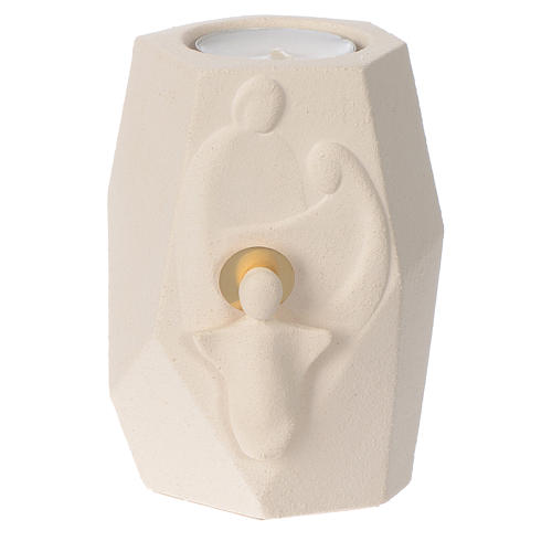 Candle with nativity in clay by Centro Ave, 11cm 1