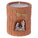 Candle holder in terracotta from Deruta with Nativity s1