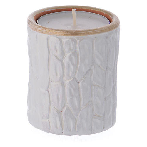 Country-style candle holder in Deruta terracotta with Nativity Scene 3