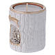 White tealight holder with gold finishes with Nativity Deruta terracotta s2