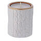 White tealight holder with gold finishes with Nativity Deruta terracotta s3