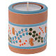 Blue country candle holder with Nativity terracotta of Deruta s3