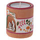 Teelicht-Leuchter Terrakotta Deruta mit heiligen Familie rosa s2