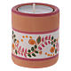 Teelicht-Leuchter Terrakotta Deruta mit heiligen Familie rosa s3