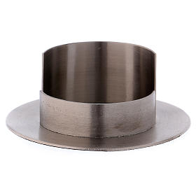 Candle holder in silver-plated brass diam. 6 cm