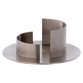 Candle holder in silver-plated brass diam. 6 cm