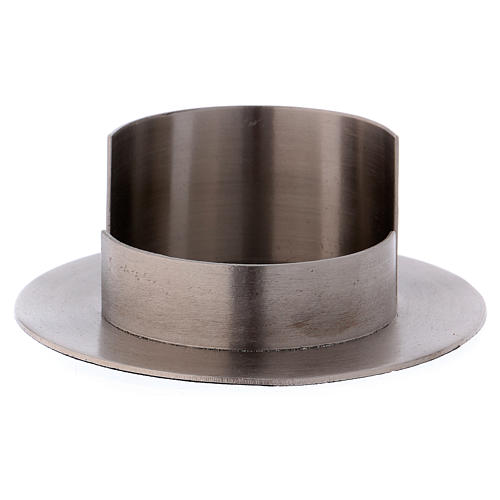 Candle holder in silver-plated brass diam. 6 cm 1
