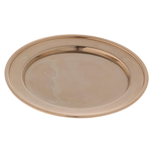 Candle holder plate in gold-plated brass 3