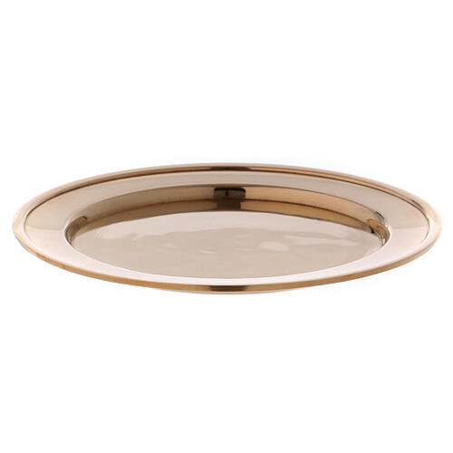 Candle holder plate in gold plated brass 1
