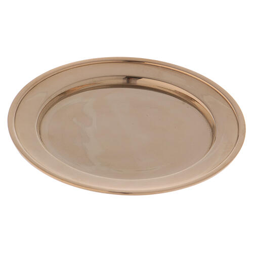 Candle holder plate in gold plated brass 3