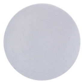 Piatto portacandela allumino bianco diam. 10 cm
