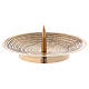 Candle holder plate in gold-plated brass with antique-style decoration s1
