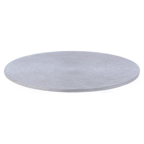 Candle holder plate in silver-plated aluminium 1