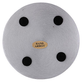 Prato em alumínio prateado porta-vela s3