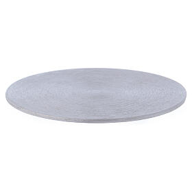 Silver-plated aluminium candle holder plate