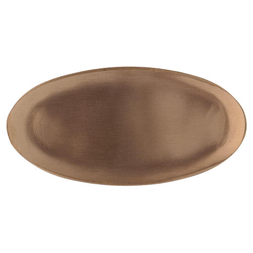 Oval candle holder in matte gold plated brass 3