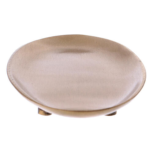 Oval candle holder in matte gold plated brass 4