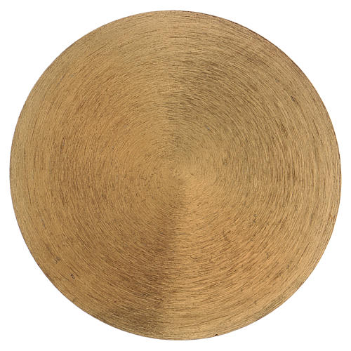 Round candle holder plate in gold-plated aluminium 2