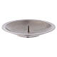Matte silver-plated brass candle holder plate with spike s1