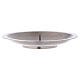 Matte silver-plated brass candle holder plate with spike s2