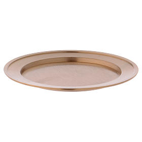 Portacandele piatto in ottone dorato opaco diam. 11 cm