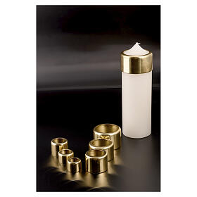 Candle follower in gold-plated brass diam. 3 cm