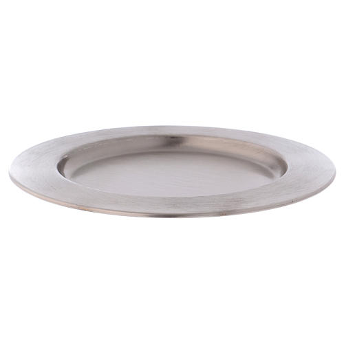 Candle holder plate in silver-plated brass diam. 17 cm 1