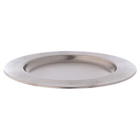 Candle holder plate in silver-plated brass diam. 6 3/4 in