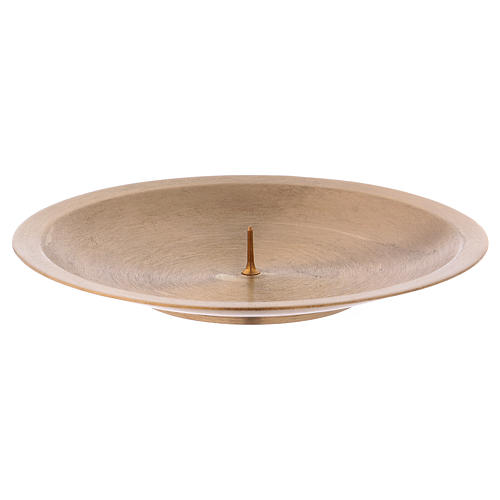 Candle holder plate in matt gold-plated brass with jag 1