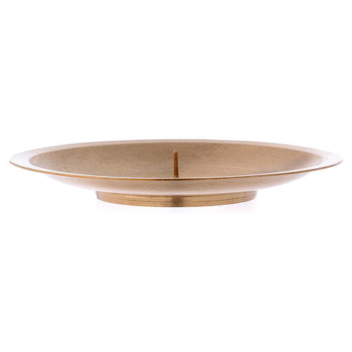 Matte gold plated brass candle holder plate with spike 2