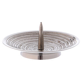 Silver-colored brass plate with spike diam. 4 in