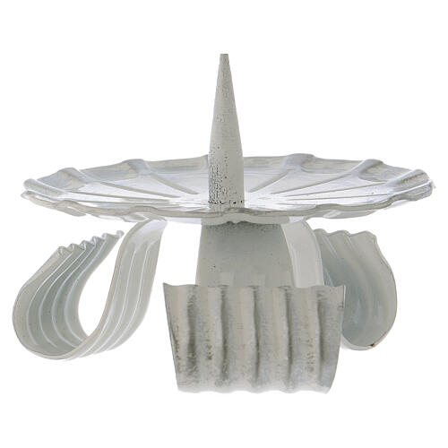 Tripod candle holder with jag in white iron 3