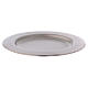 Candle holder plate in matt silver-plated brass s1