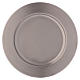 Candle holder plate in matt silver-plated brass s2