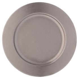 Matte silver-plated brass candle holder plate